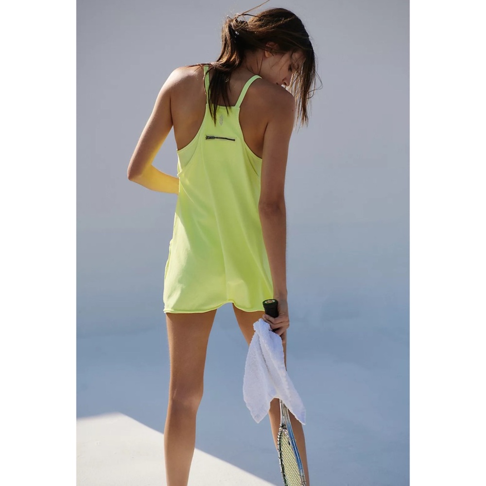 Free People Hot Shot Mini Dress Sour Citrus L - Picture 12 of 12